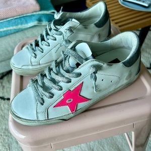 GOLDEN GOOSE Super-Star Classic Low Top Sneakers in White Nappa Size 7US / 37EU